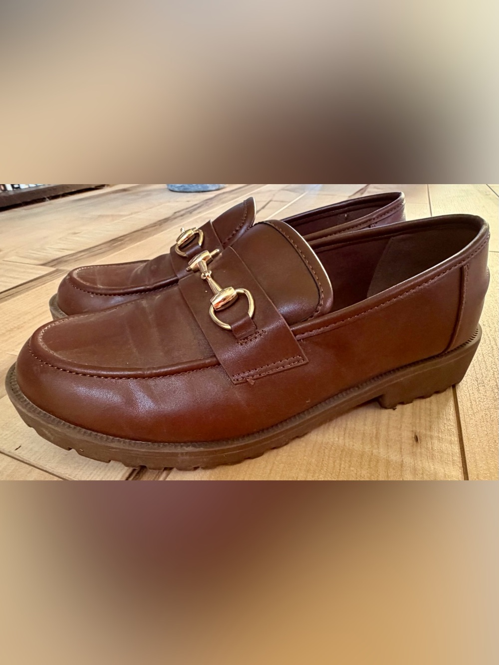 Cushionaire Brown Vegan Leather Loafers 8.5W